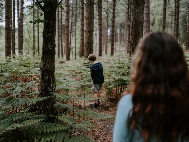 kinderen in het bos