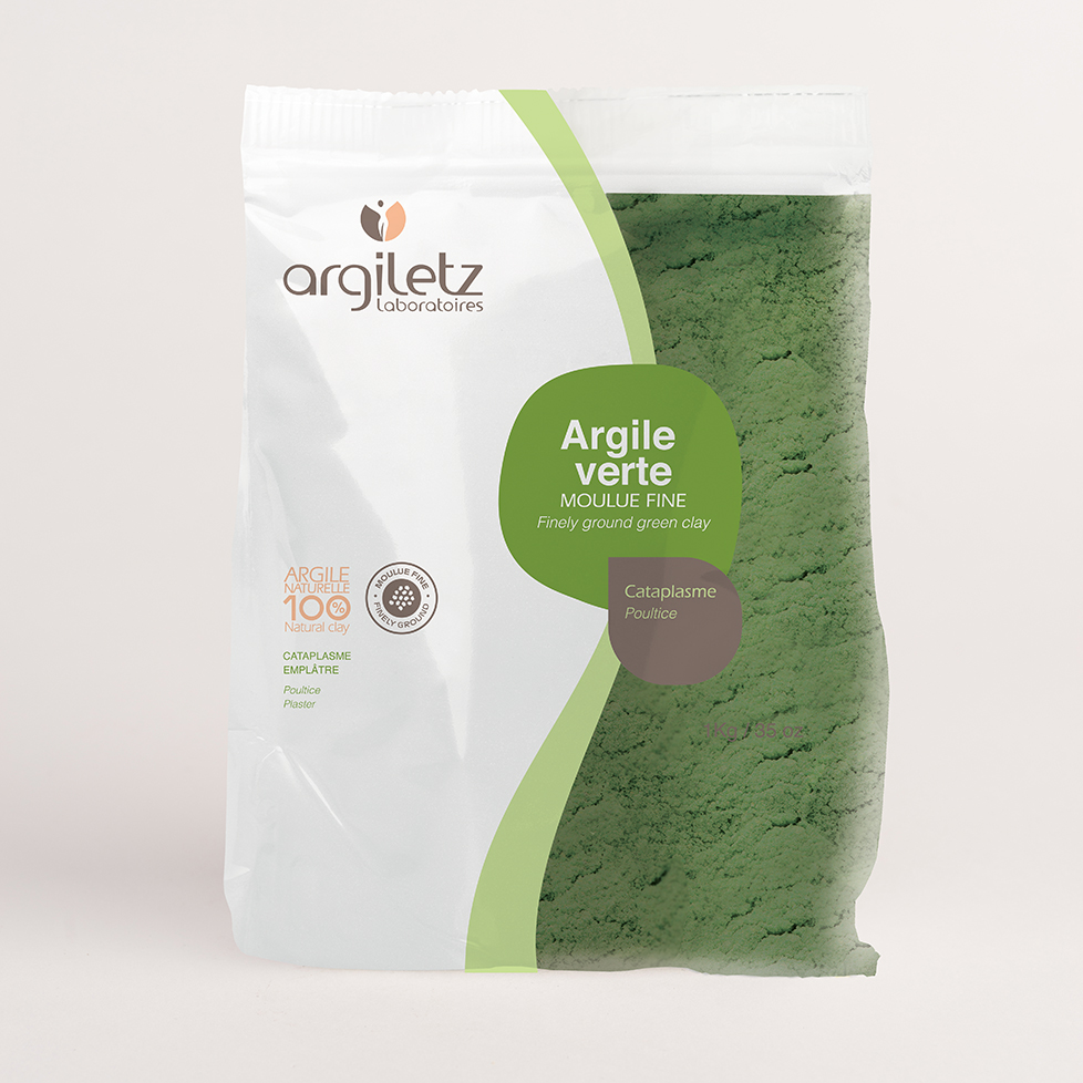 Fijngemalen groene klei