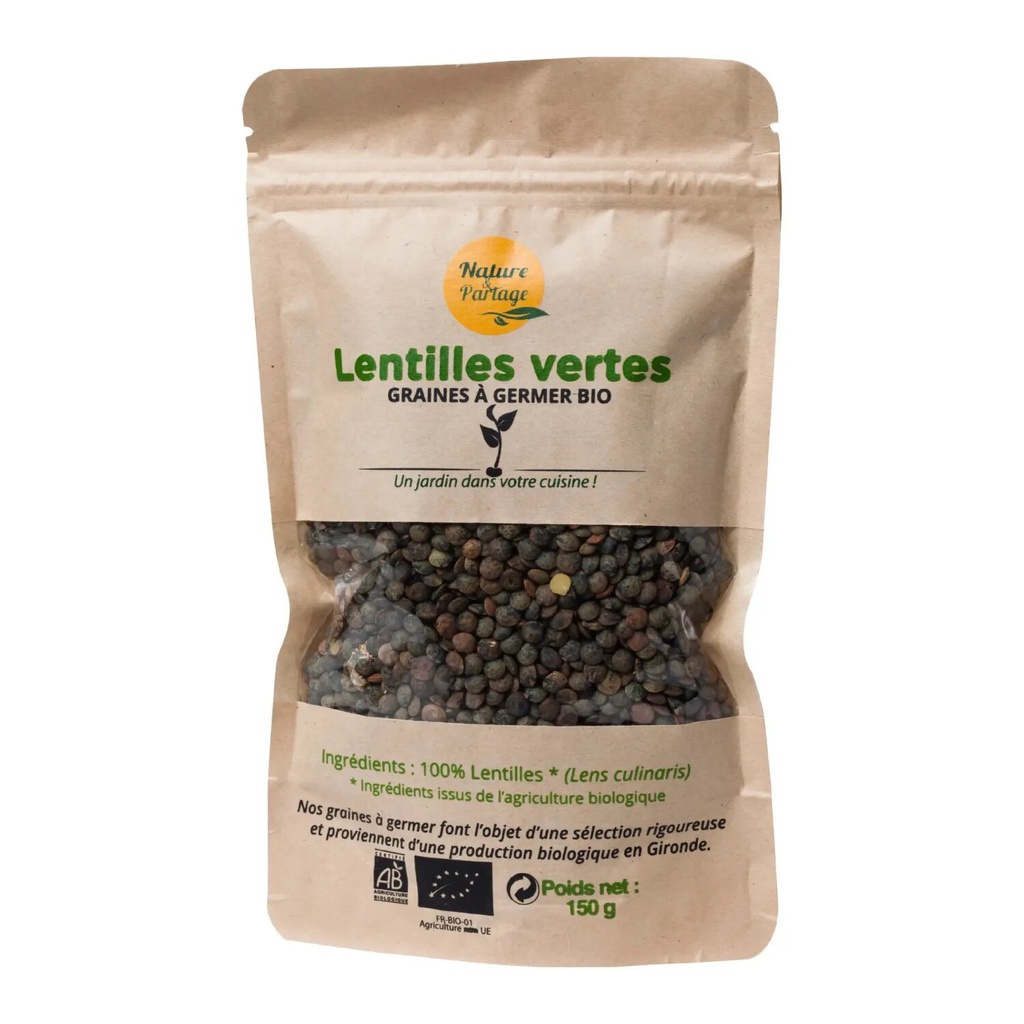 Bio Keimsaat von grünen Linsen - 150 g